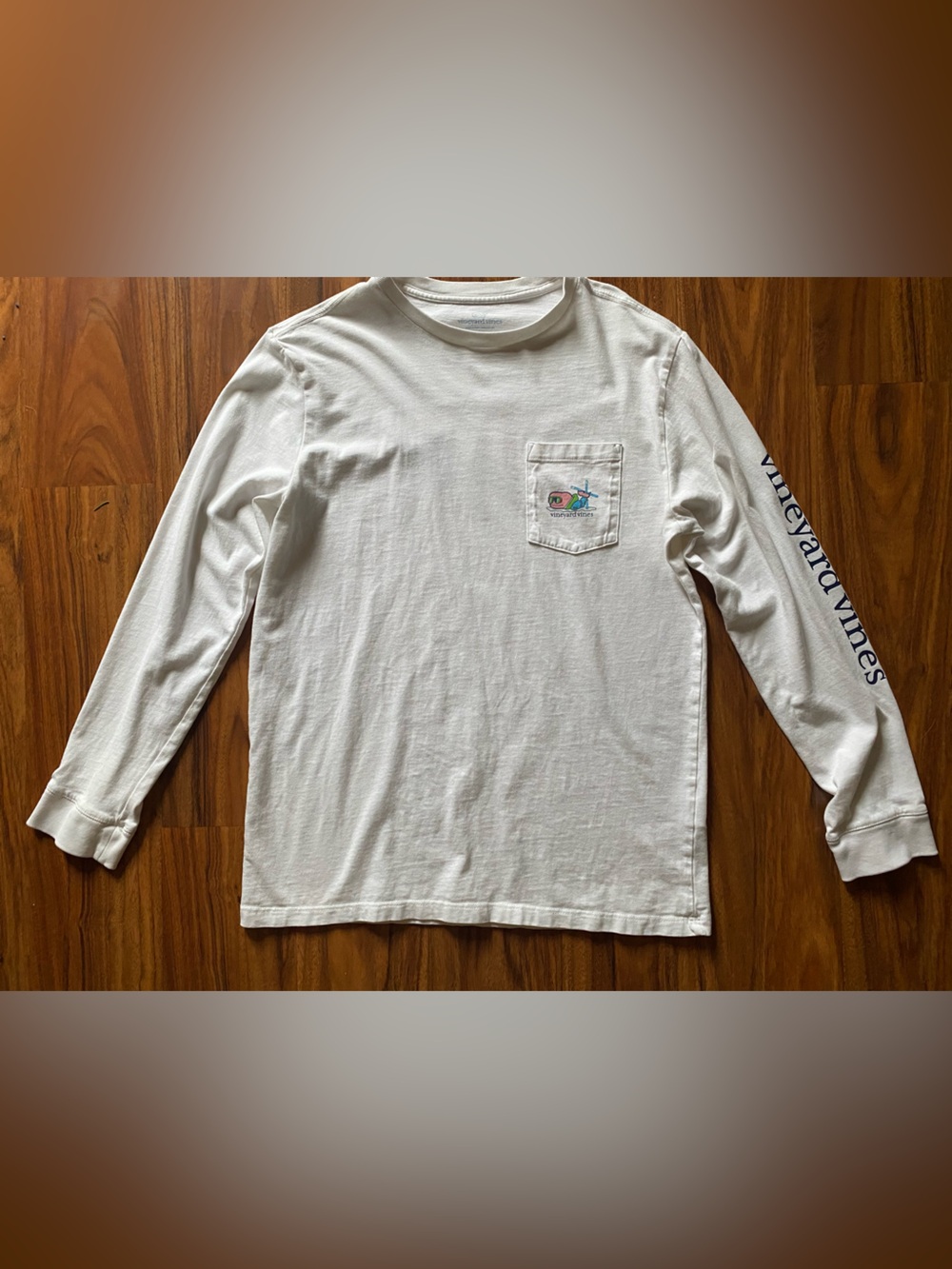 Vineyard Vines Long Sleeve White Pocket Shirt Apres Ski Bro Whale Boys L